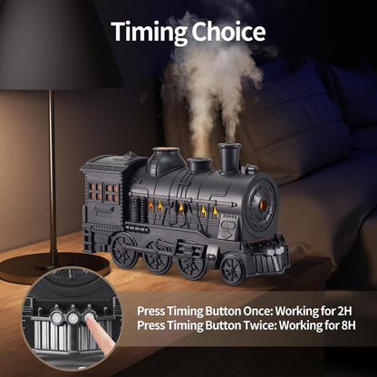Train-shaped humidifier diffuser with silent mist function