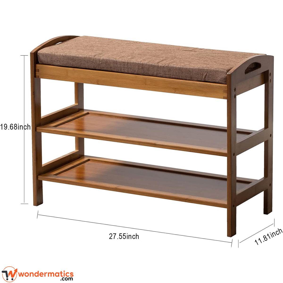 Multi-layer wooden shoe storage bench helping keep shoes neatly organized while adding style and functionality to home interiors.