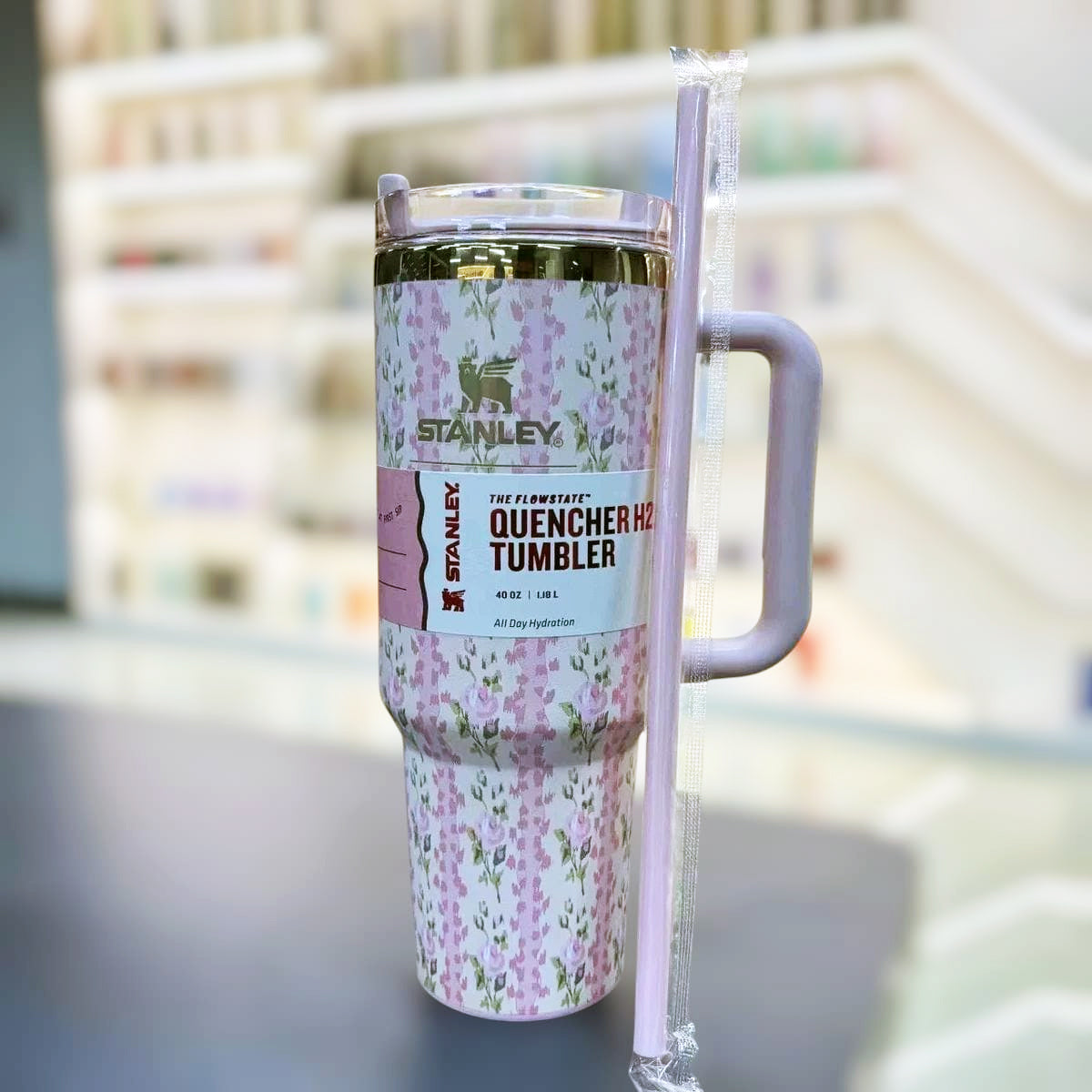 Stanley x LoveShackFancy 1200ml pink floral tumbler, stylish hydration for everyday use