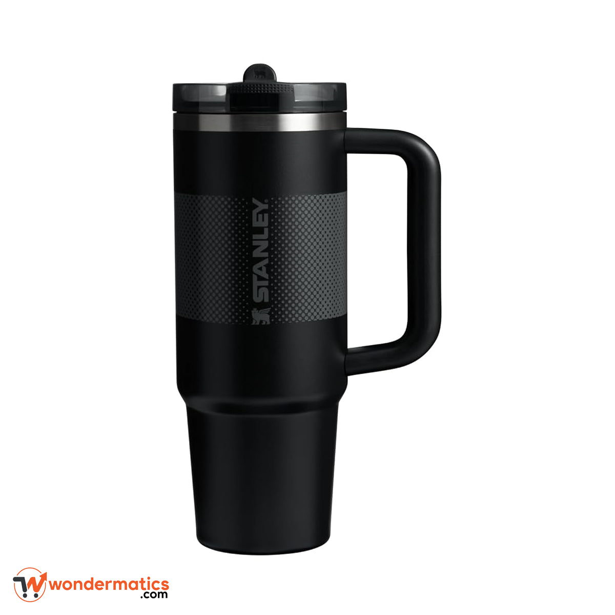Stanley Quencher Protour Flip Straw Tumbler 1200ml Black – front view insulated bottle with handle