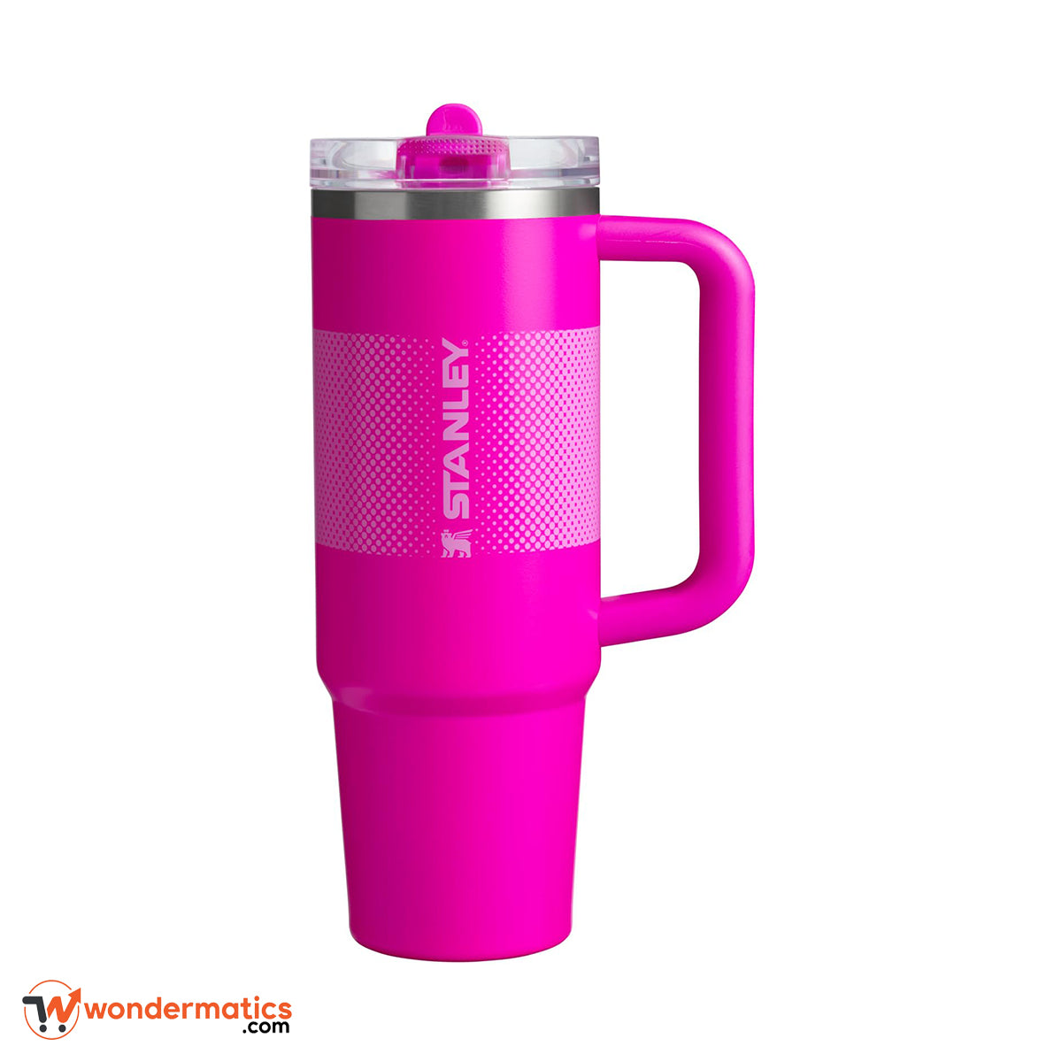 Stanley Quencher Protour Flip Straw Tumbler 1200ml Pink – front view insulated bottle with handle