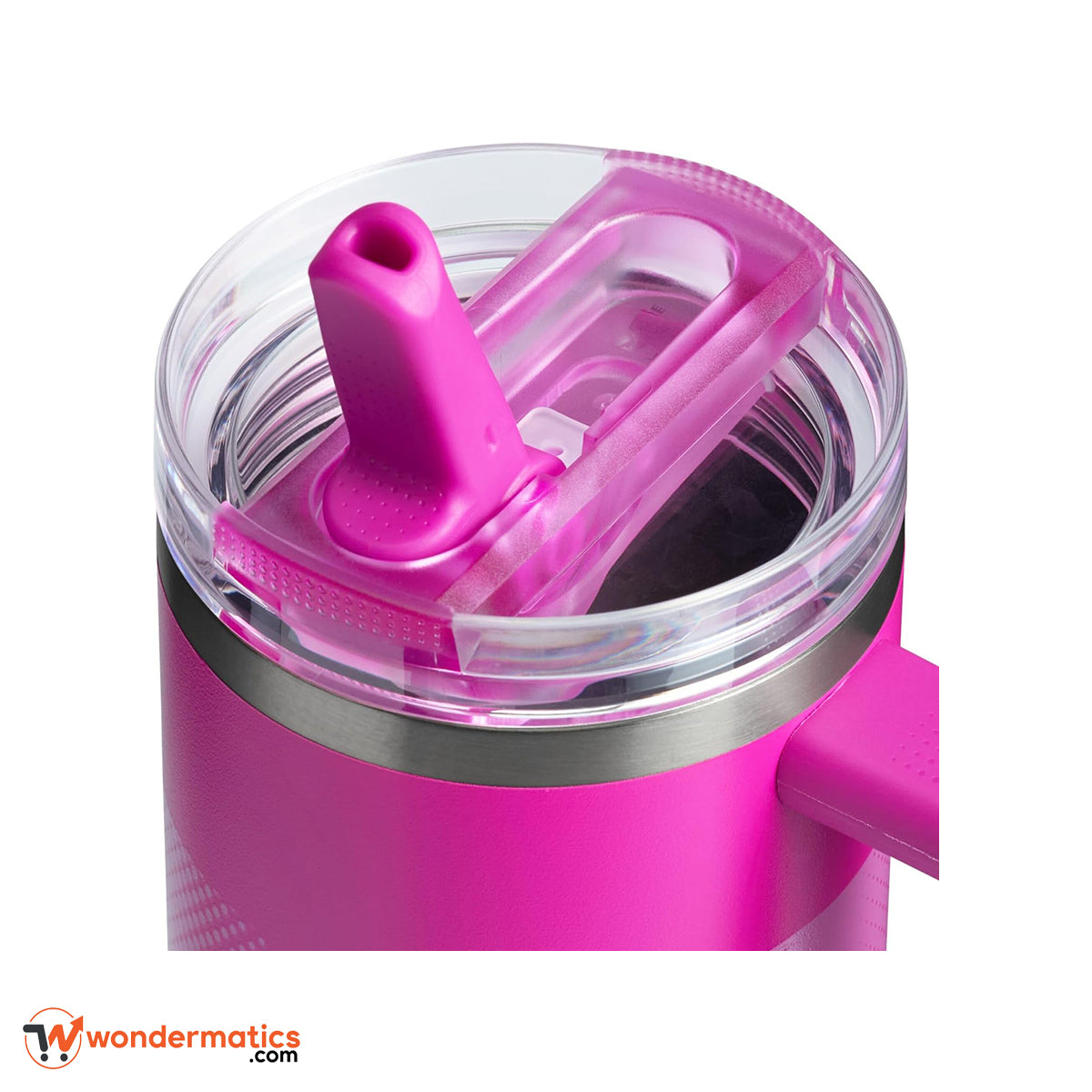 Stanley Quencher Pink Protour Flip Straw Bottle – top view straw lid design