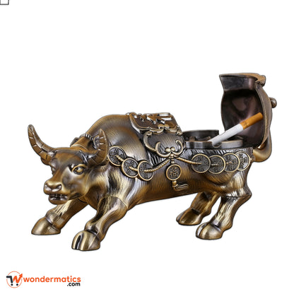 Stylish bull shape zinc alloy ashtray ideal gift and décor accent