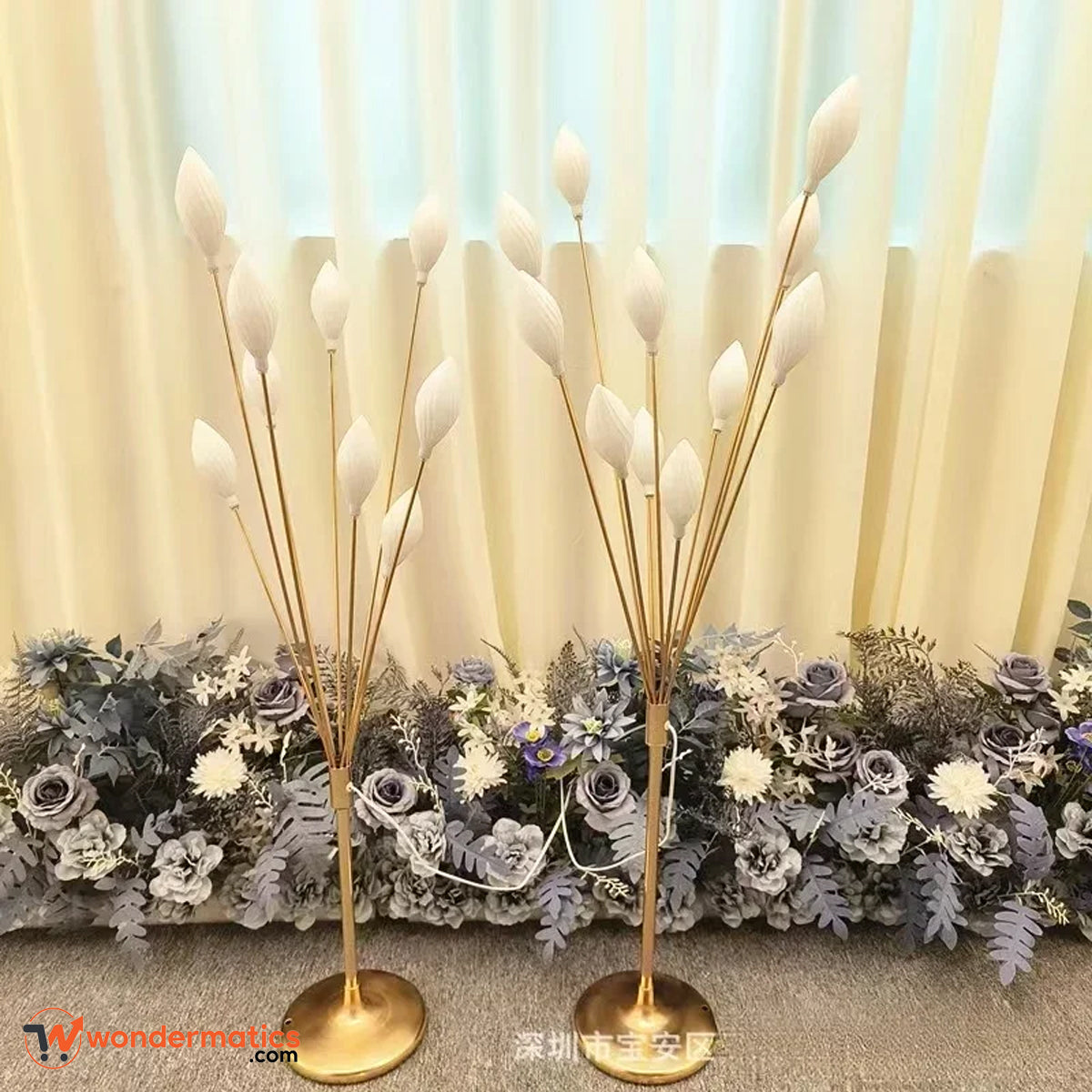 Stylish golden fancy floor lamp for bedroom décor