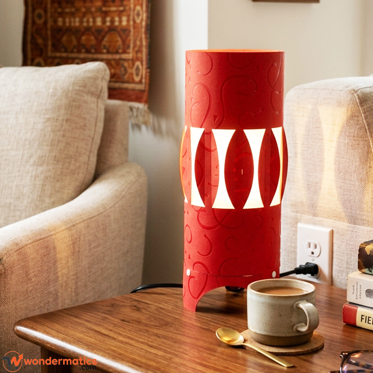 PVC table lamp lighting up a study desk for evening reading