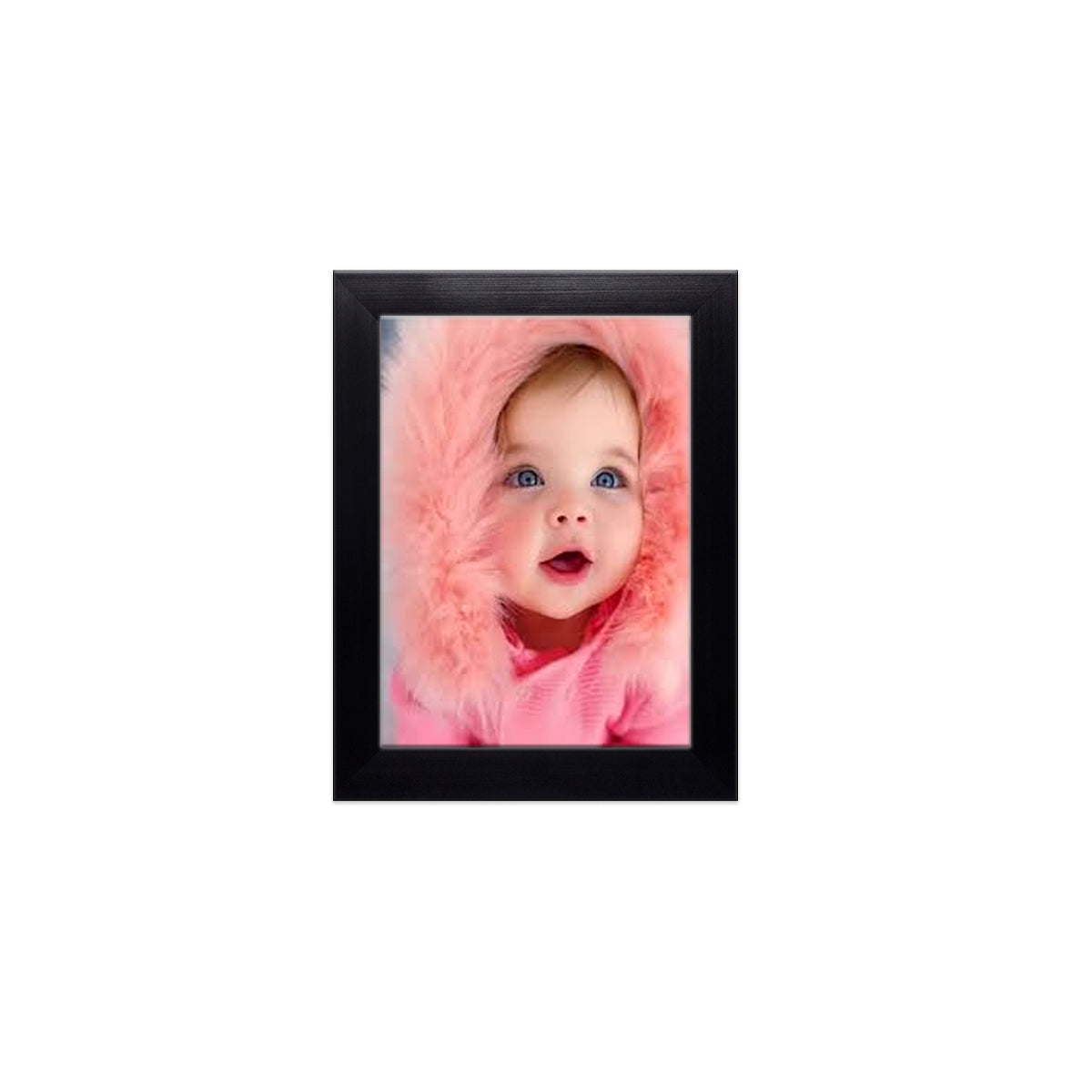 Photo frame on table showing HD printed picture