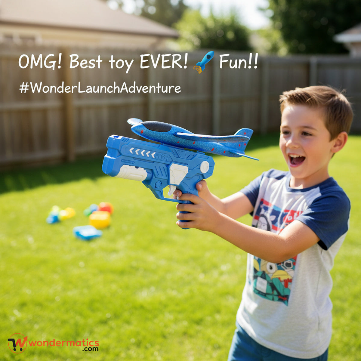 thermopole airplane with flying launcher gun