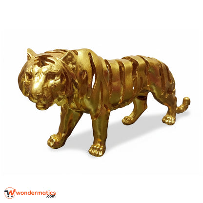 Hollow front golden tiger statue decorative showpiece