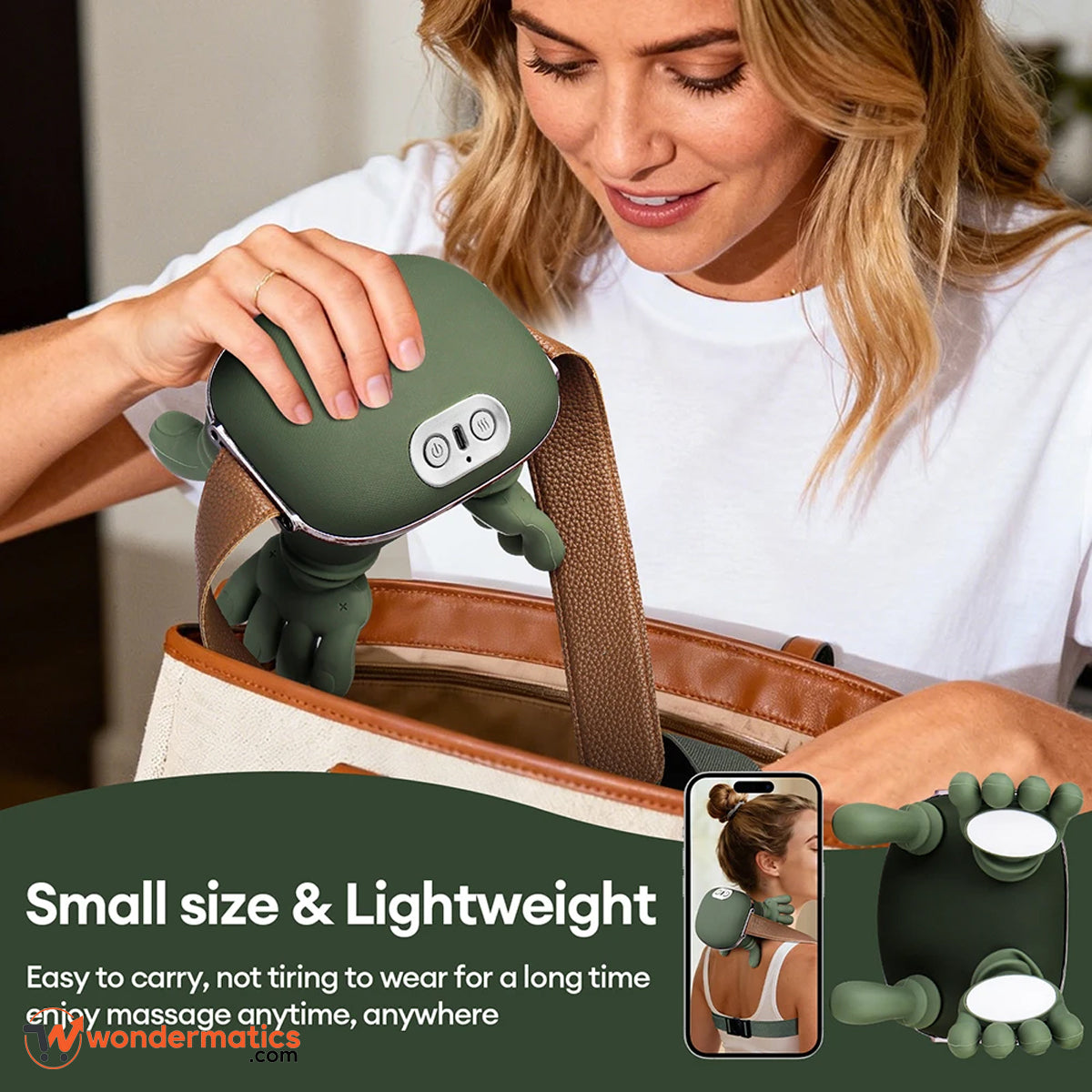 Portable wearable massager for stress-free daily relaxation