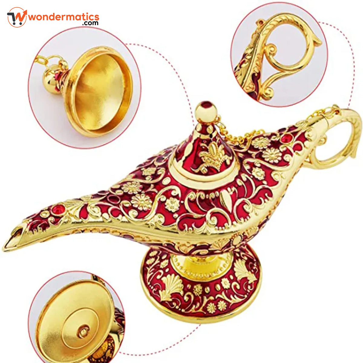 Vintage Brass Aladdin Chiragh Lamp – Decorative Genie Lamp Replica Model