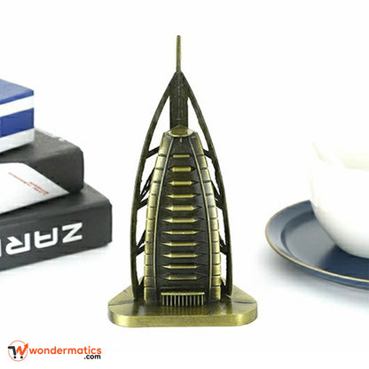 vintage metal burj al arab sculpture collectible model