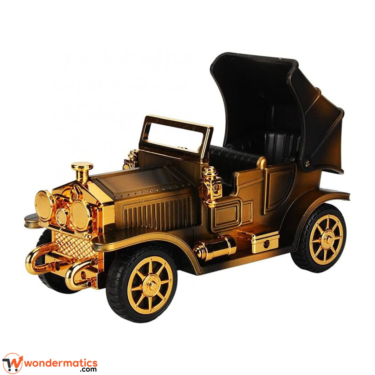 Vintage car music box with bronze finish on white background Pakistan