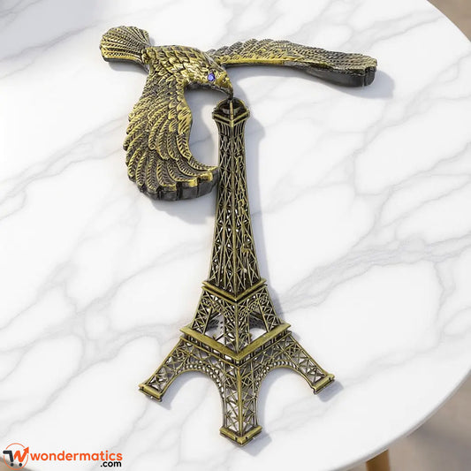 Vintage Eagle Eiffel Tower decorative showpiece for home and office decor in Pakistan with antique bronze finish and premium craftsmanship.