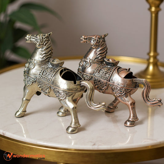 Vintage horse shape metal ash holder for stylish home and office décor