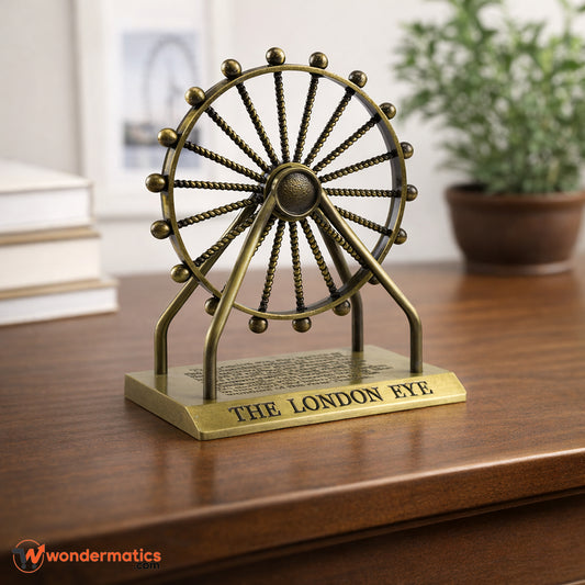 Vintage metal London Eye rotating Ferris wheel model for home décor