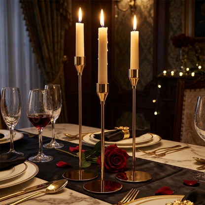 gold candle stand set for wedding and event table centerpiece decor