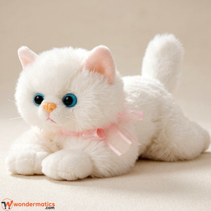 white color persian plush cat stuff toy 17 inchs with actual cat sound