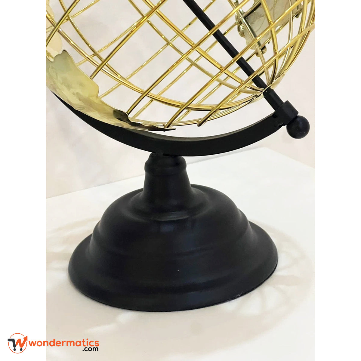Stylish wireframe world globe with elegant black base for gifting