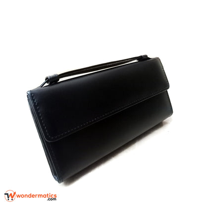 Black Genuine Leather Women’s Wallet with Multiple Card Slots