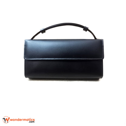 Elegant Black Leather Clutch Purse for Women – Genuine Leather