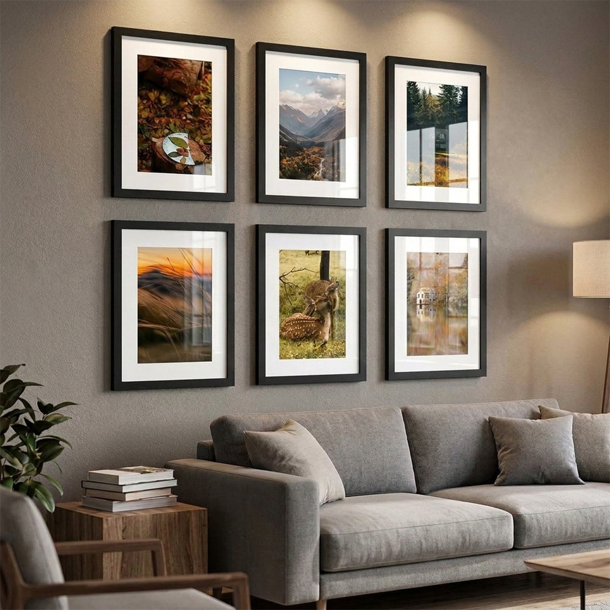 Black wooden picture frame 12x14 with front glass for wall