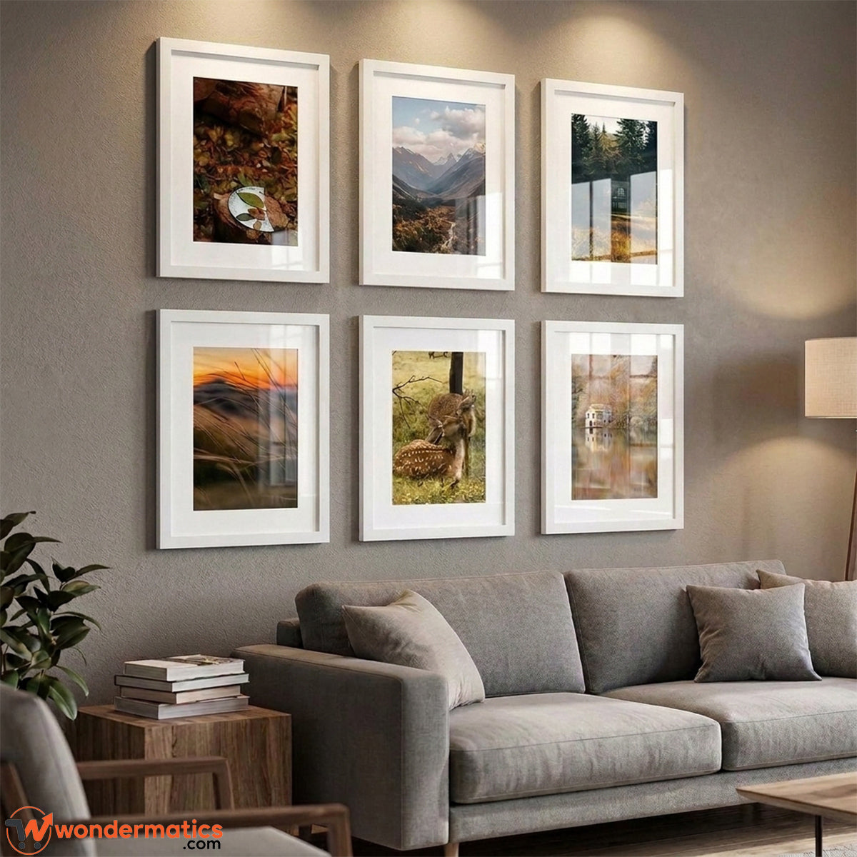 White wooden picture frame 12x14 with front glass for wall