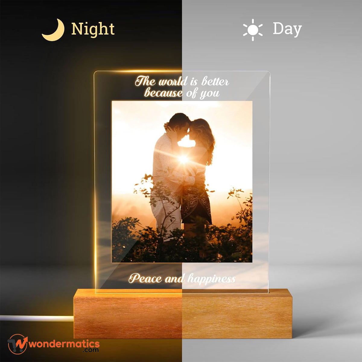 Unique personalized night light with custom picture design