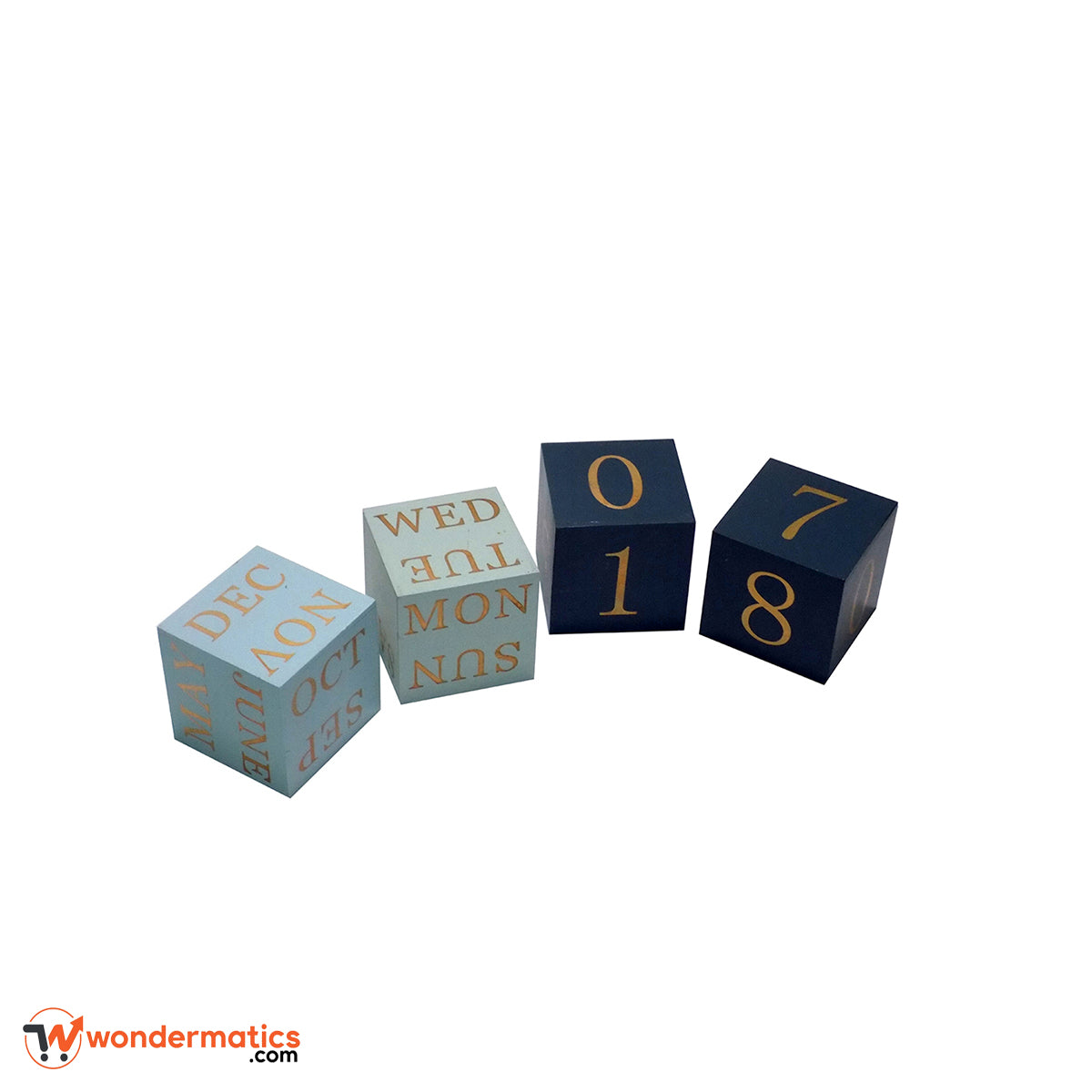 Rotating block wooden desk calendar reusable all year