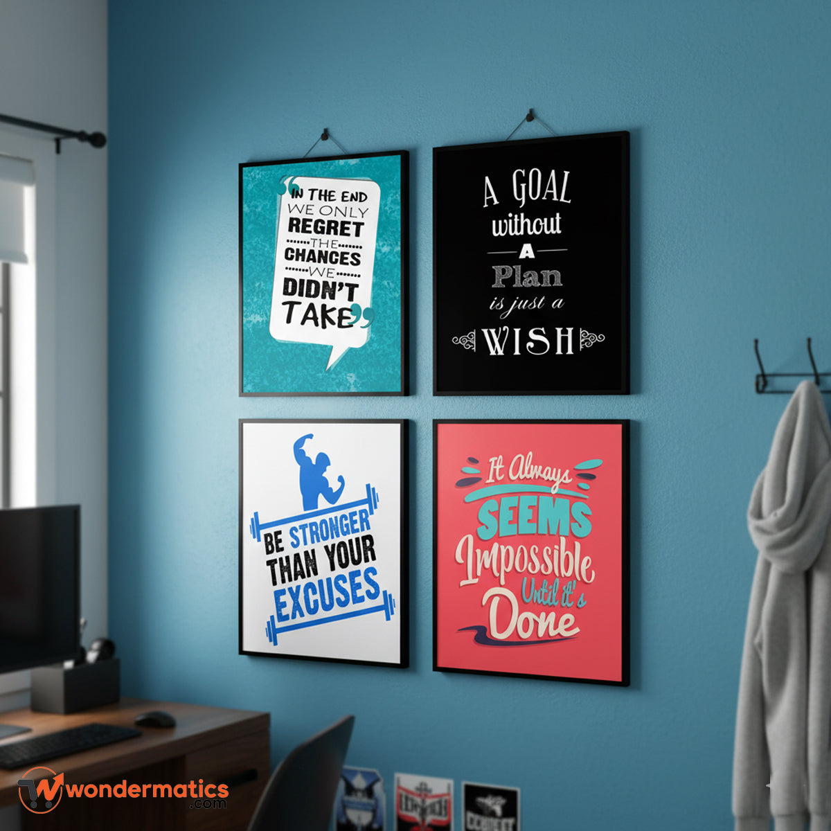 Wooden inspirational quote frames perfect for desk and shelf decor